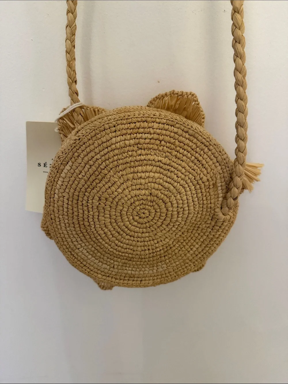 Sezane Clara basket Straw Flower bag